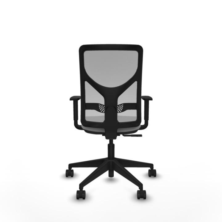 Motilla sincro malla gris bali gris claro brazos 1D base piramidal  ruedas 65mm nailon