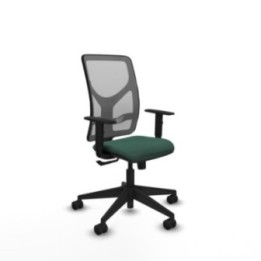 Motilla sincro malla gris bali verde botella brazos 1D base piramidal  ruedas 65mm nailon