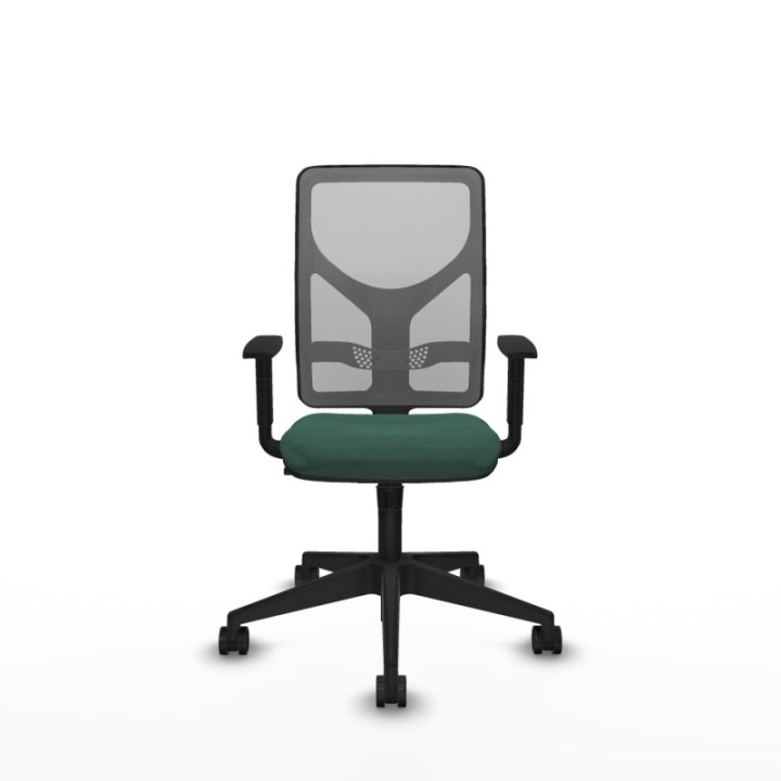 Motilla sincro malla gris bali verde botella brazos 1D base piramidal  ruedas 65mm nailon