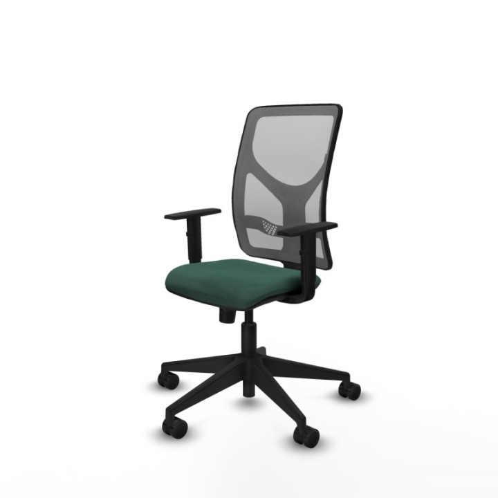 Motilla sincro malla gris bali verde botella brazos 1D base piramidal  ruedas 65mm nailon