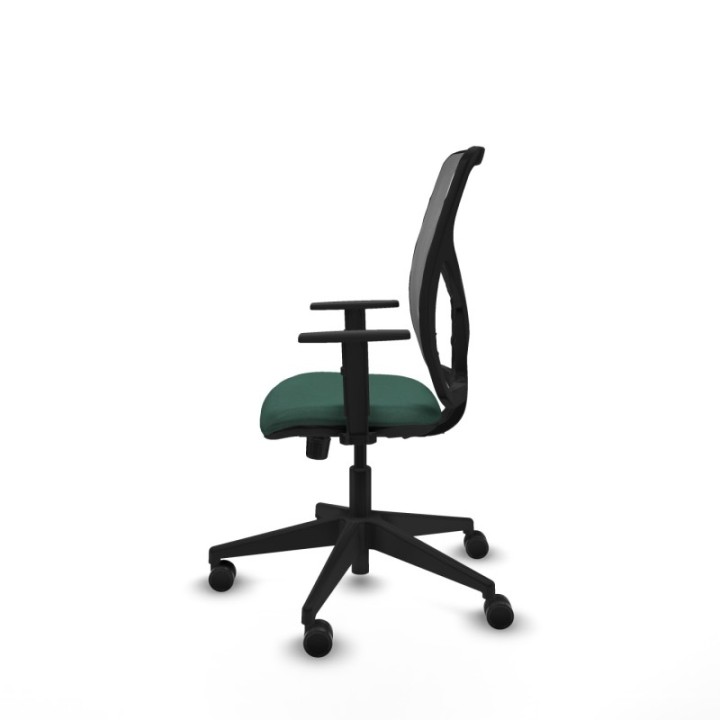 Motilla sincro malla gris bali verde botella brazos 1D base piramidal  ruedas 65mm nailon