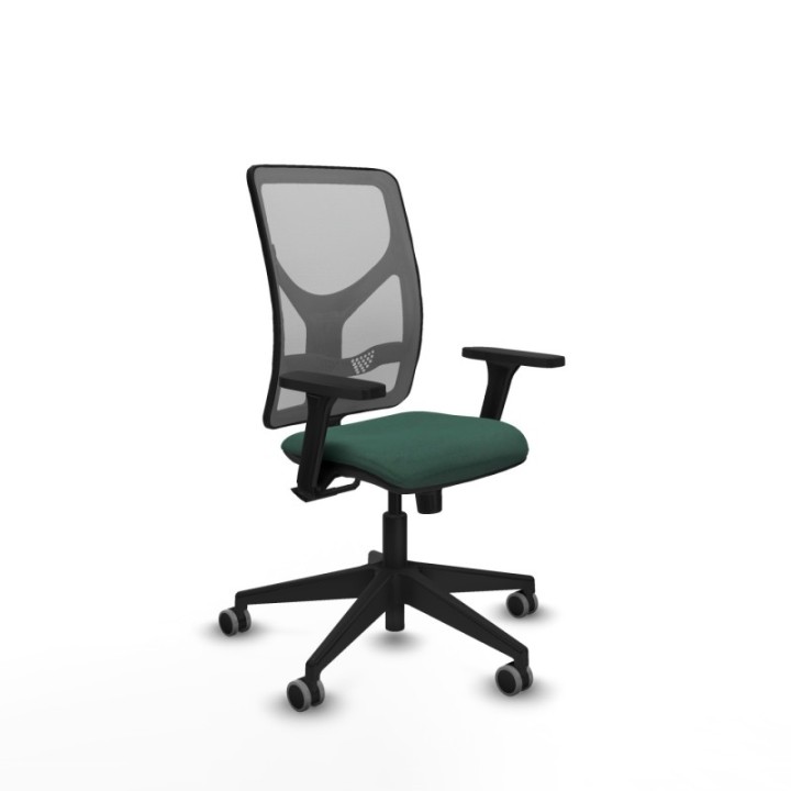 Motilla sincro malla gris bali verde botella brazos 3D base piramidal  ruedas 65mm engomadas