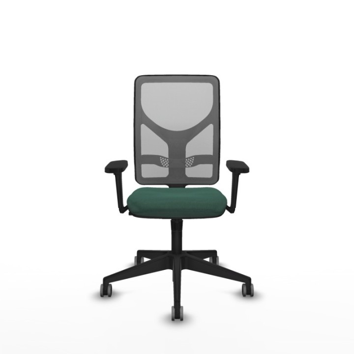 Motilla sincro malla gris bali verde botella brazos 3D base piramidal  ruedas 65mm engomadas