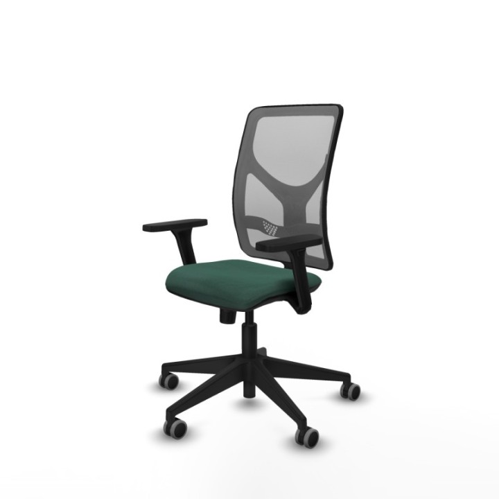 Motilla sincro malla gris bali verde botella brazos 3D base piramidal  ruedas 65mm engomadas