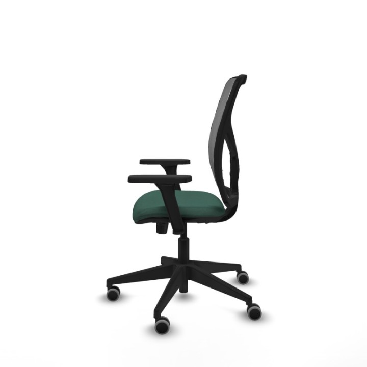 Motilla sincro malla gris bali verde botella brazos 3D base piramidal  ruedas 65mm engomadas