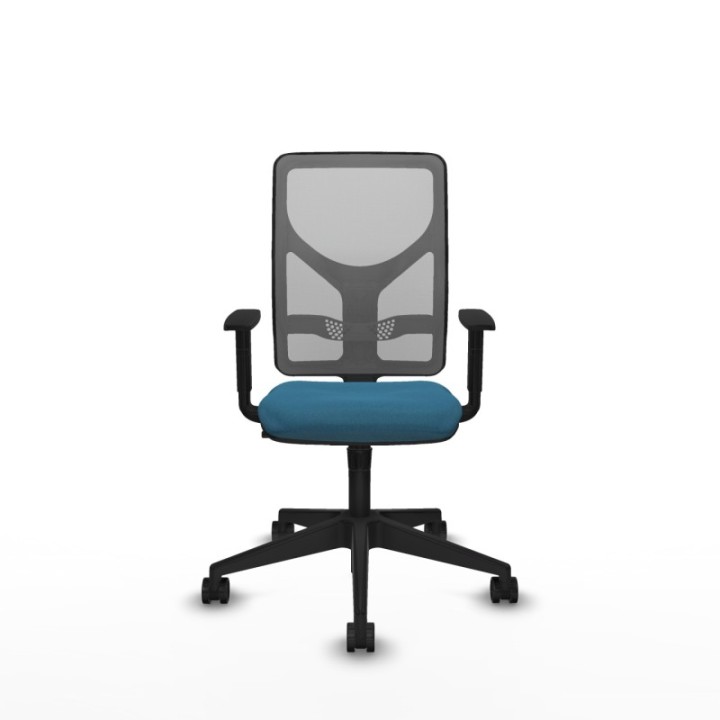 Motilla sincro malla gris bali verde petroleo brazos 1D base piramidal  ruedas 65mm nailon