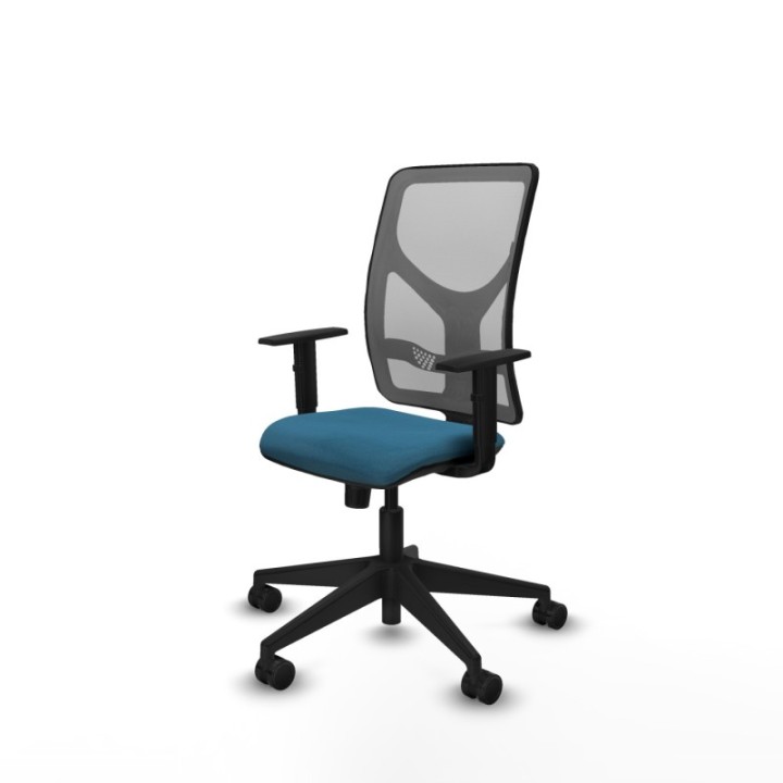 Motilla sincro malla gris bali verde petroleo brazos 1D base piramidal  ruedas 65mm nailon