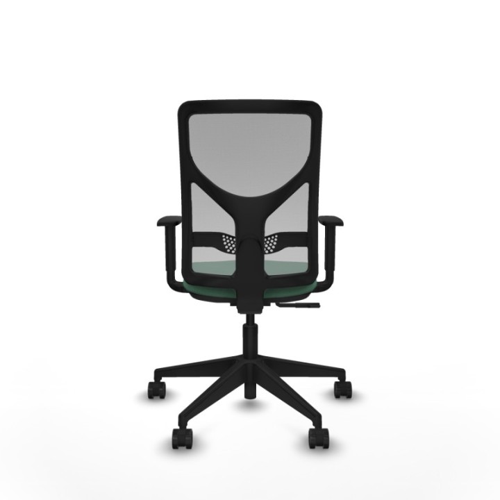 Motilla sincro malla gris bali verde esmeralda brazos 1D base piramidal  ruedas 65mm nailon