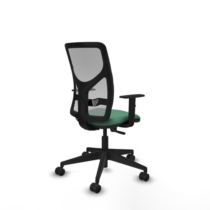 Motilla sincro malla gris bali verde esmeralda brazos 1D base piramidal  ruedas 65mm nailon