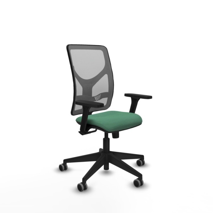 Motilla sincro malla gris bali verde esmeralda brazos 3D base piramidal  ruedas 65mm engomadas