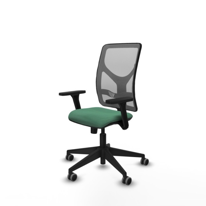 Motilla sincro malla gris bali verde esmeralda brazos 3D base piramidal  ruedas 65mm engomadas