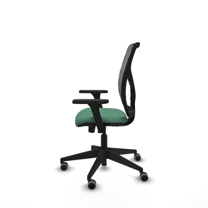 Motilla sincro malla gris bali verde esmeralda brazos 3D base piramidal  ruedas 65mm engomadas