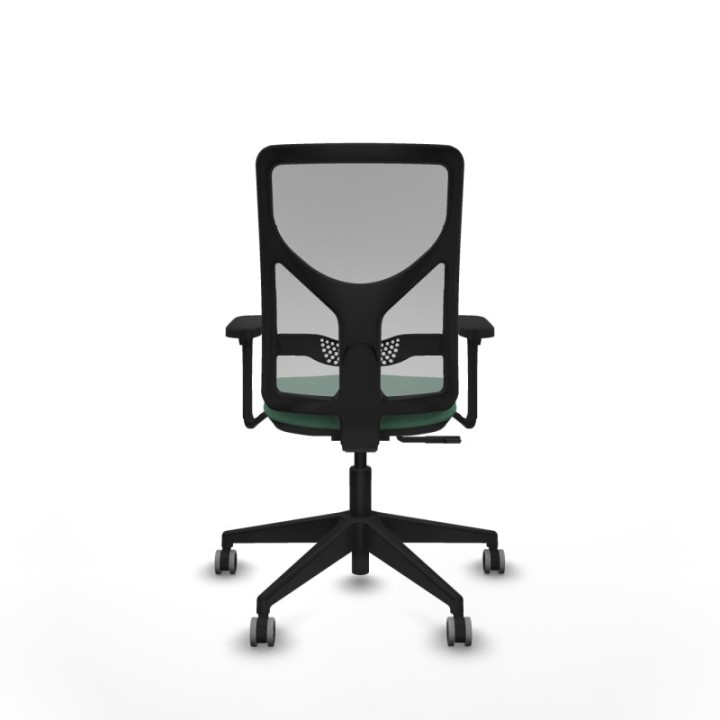 Motilla sincro malla gris bali verde esmeralda brazos 3D base piramidal  ruedas 65mm engomadas