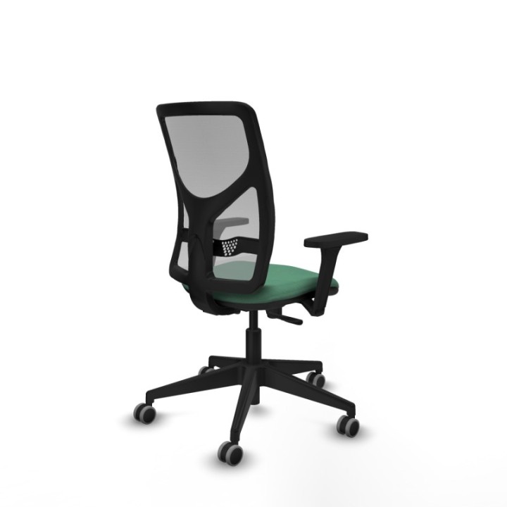 Motilla sincro malla gris bali verde esmeralda brazos 3D base piramidal  ruedas 65mm engomadas