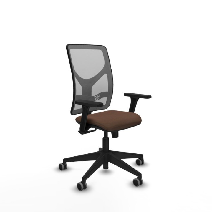 Motilla sincro malla gris bali marrón oscuro brazos 3D base piramidal  ruedas 65mm engomadas