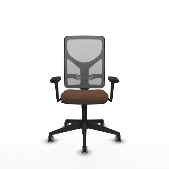 Motilla sincro malla gris bali marrón oscuro brazos 3D base piramidal  ruedas 65mm engomadas