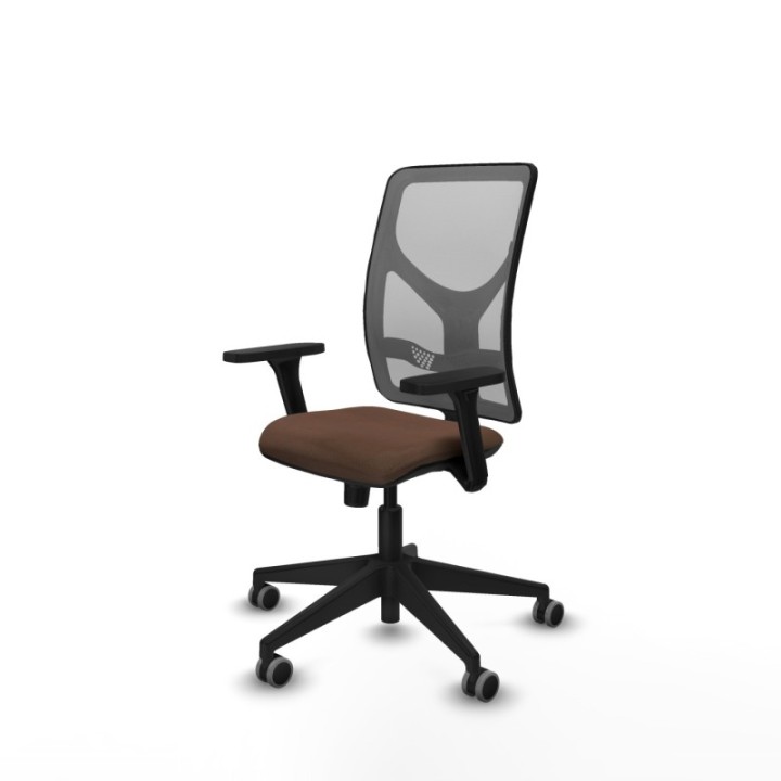 Motilla sincro malla gris bali marrón oscuro brazos 3D base piramidal  ruedas 65mm engomadas