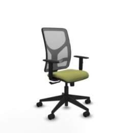 Motilla sincro malla gris bali verde oliva brazos 1D base piramidal  ruedas 65mm nailon