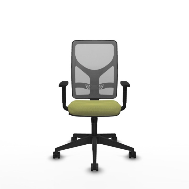 Motilla sincro malla gris bali verde oliva brazos 1D base piramidal  ruedas 65mm nailon