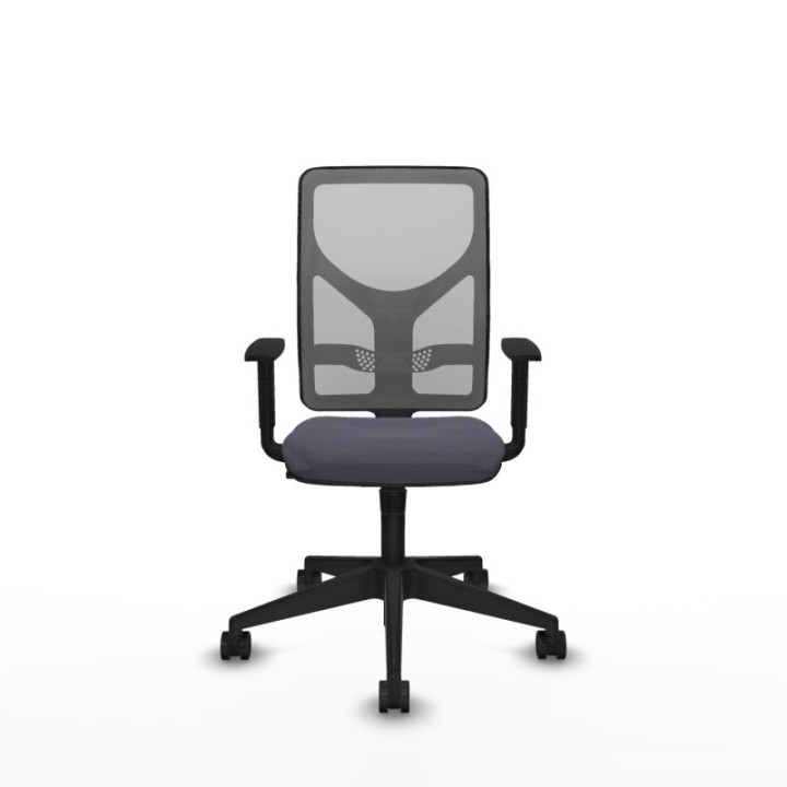 Motilla sincro malla gris bali gris oscuro brazos 1D base piramidal  ruedas 65mm nailon