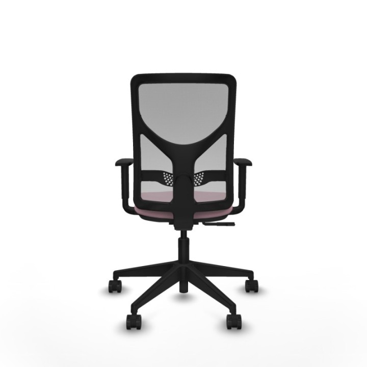 Motilla sincro malla gris bali rosa brazos 1D base piramidal  ruedas 65mm nailon