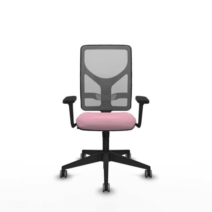 Motilla sincro malla gris bali rosa brazos 3D base piramidal  ruedas 65mm engomadas