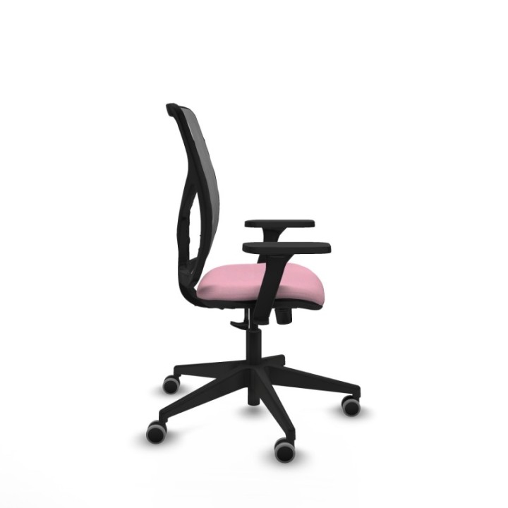 Motilla sincro malla gris bali rosa brazos 3D base piramidal  ruedas 65mm engomadas