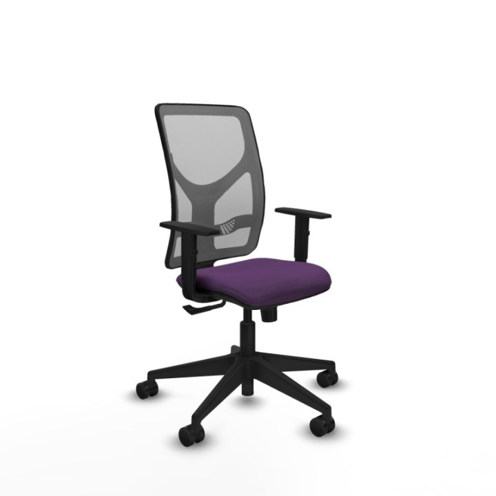 Motilla sincro malla gris bali morado brazos 1D base piramidal  ruedas 65mm nailon