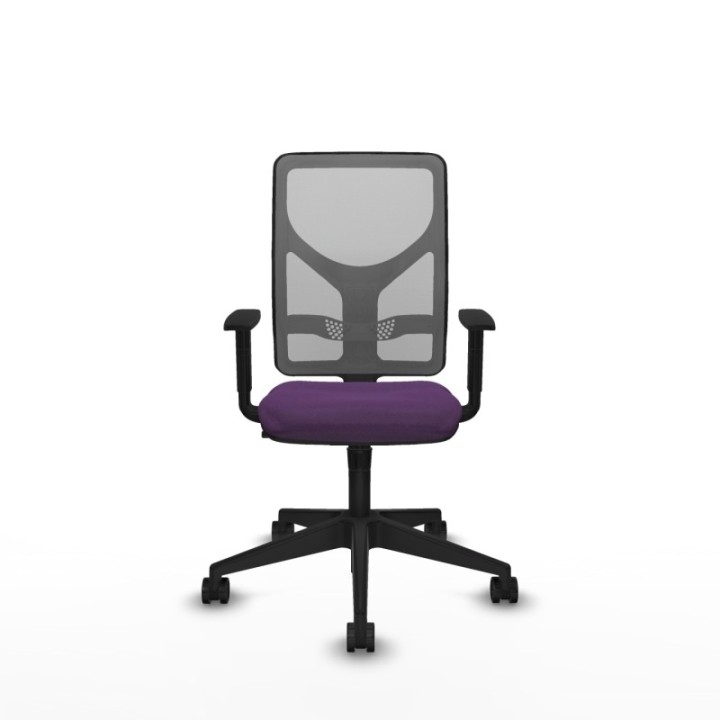 Motilla sincro malla gris bali morado brazos 1D base piramidal  ruedas 65mm nailon