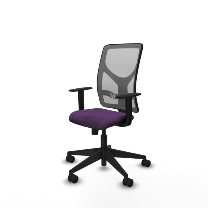 Motilla sincro malla gris bali morado brazos 1D base piramidal  ruedas 65mm nailon