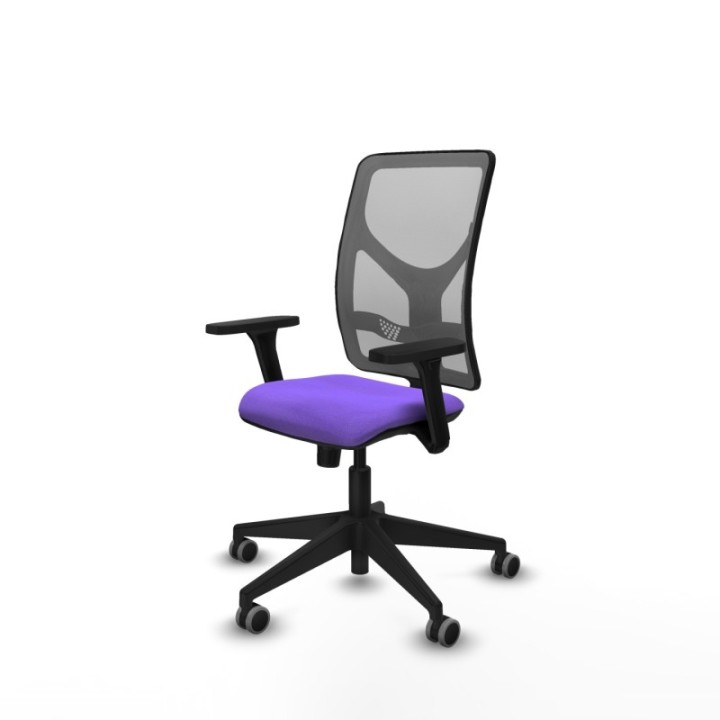 Motilla sincro malla gris bali lila brazos 3D base piramidal  ruedas 65mm engomadas