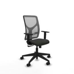 Motilla sincro malla gris bali negro brazos 1D base piramidal  ruedas 65mm nailon