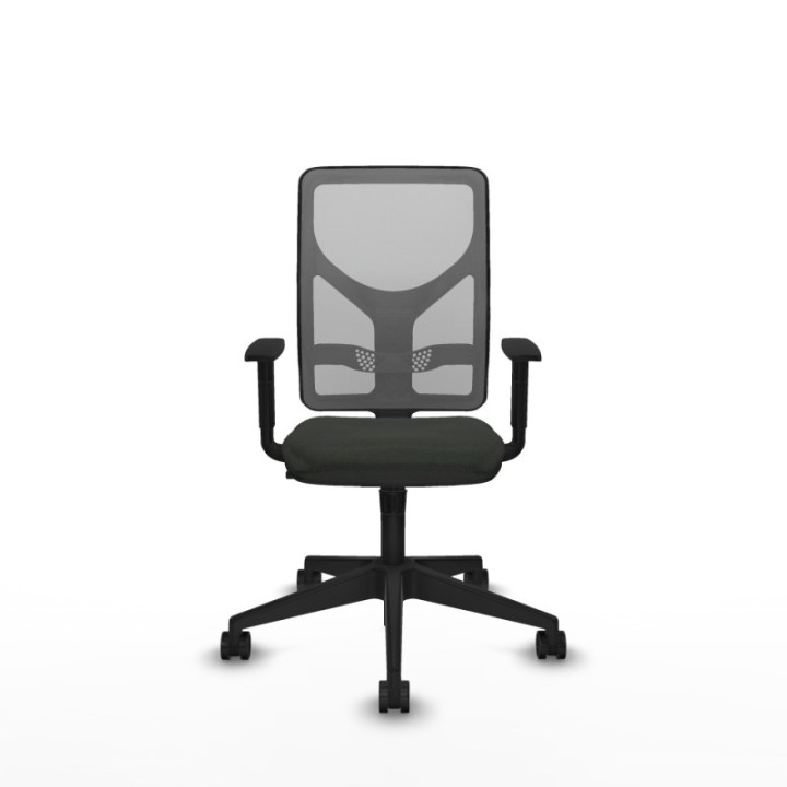 Motilla sincro malla gris bali negro brazos 1D base piramidal  ruedas 65mm nailon