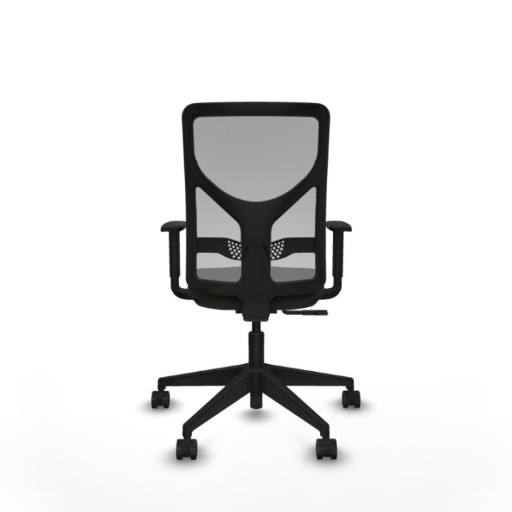 Motilla sincro malla gris bali negro brazos 1D base piramidal  ruedas 65mm nailon