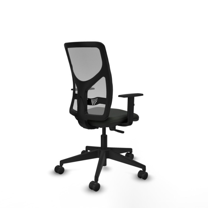 Motilla sincro malla gris bali negro brazos 1D base piramidal  ruedas 65mm nailon