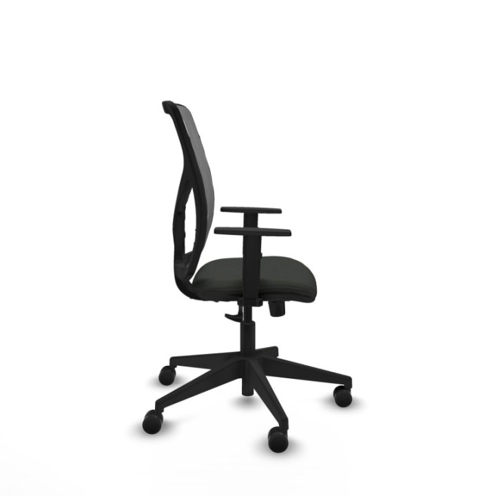 Motilla sincro malla gris bali negro brazos 1D base piramidal  ruedas 65mm nailon