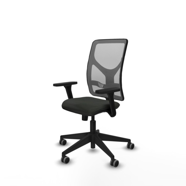 Motilla sincro malla gris bali negro brazos 3D base piramidal  ruedas 65mm engomadas