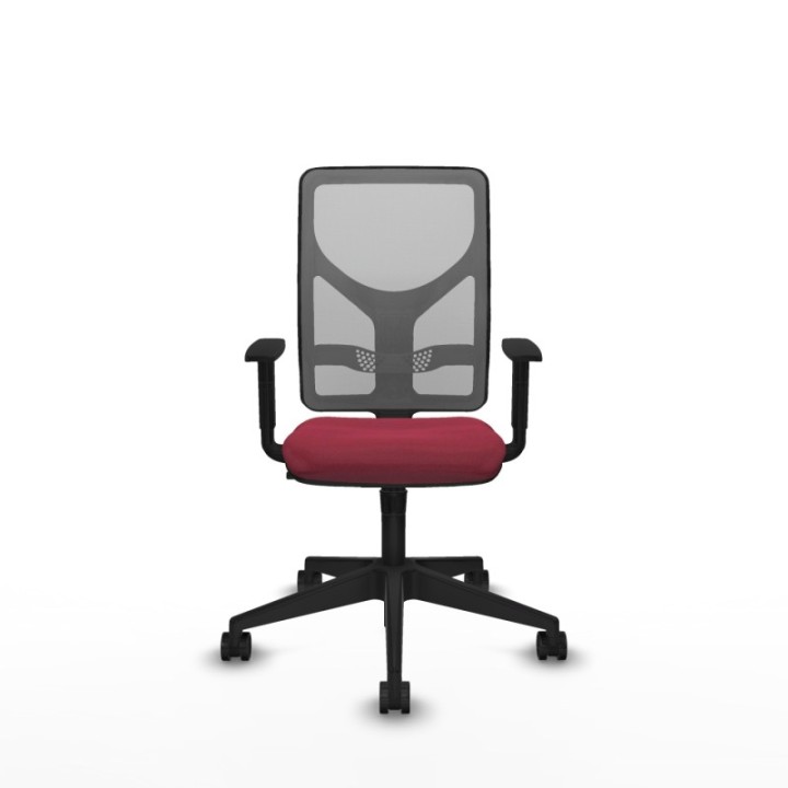 Motilla sincro malla gris bali granate brazos 1D base piramidal  ruedas 65mm nailon