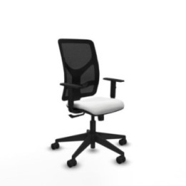 Motilla sincro malla negra bali blanco brazos 1D base piramidal  ruedas 65mm nailon