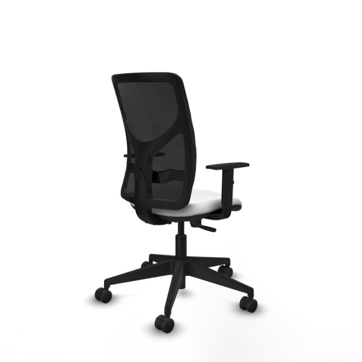 Motilla sincro malla negra bali blanco brazos 1D base piramidal  ruedas 65mm nailon