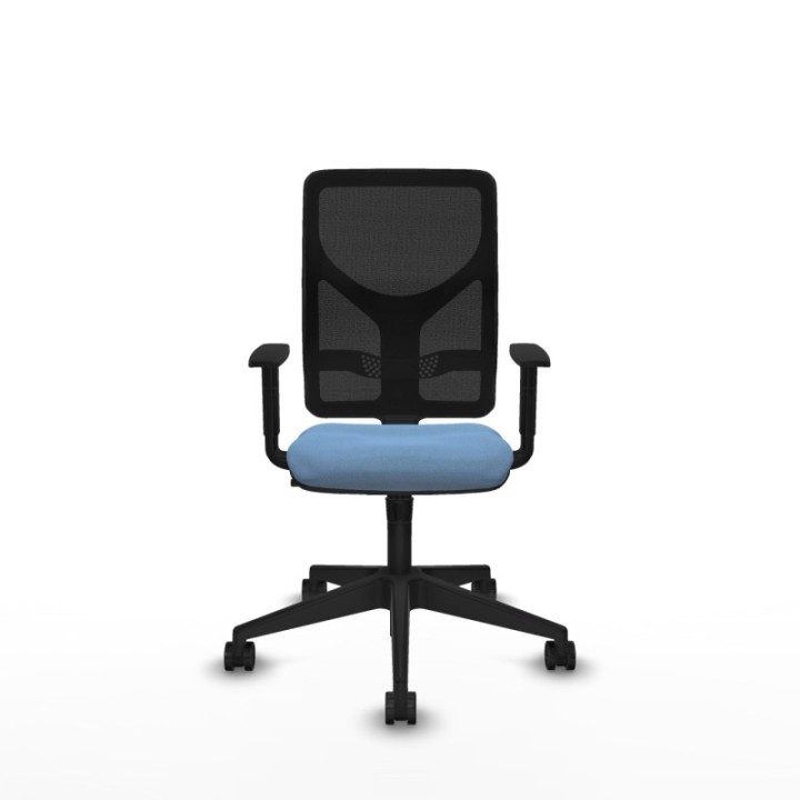 Motilla sincro malla negra bali azul cielo brazos 1D base piramidal  ruedas 65mm nailon