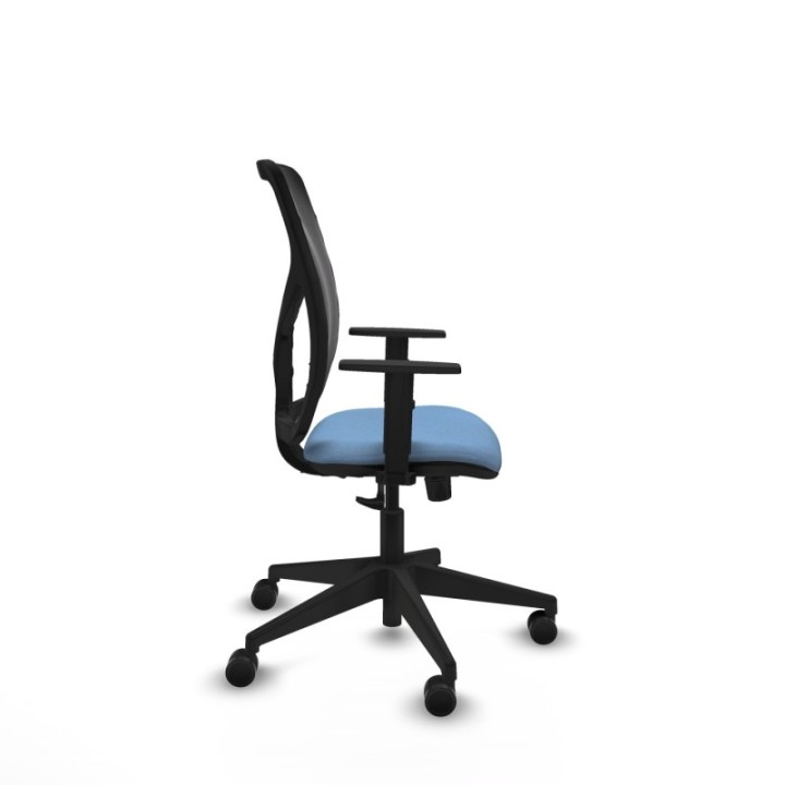 Motilla sincro malla negra bali azul cielo brazos 1D base piramidal  ruedas 65mm nailon