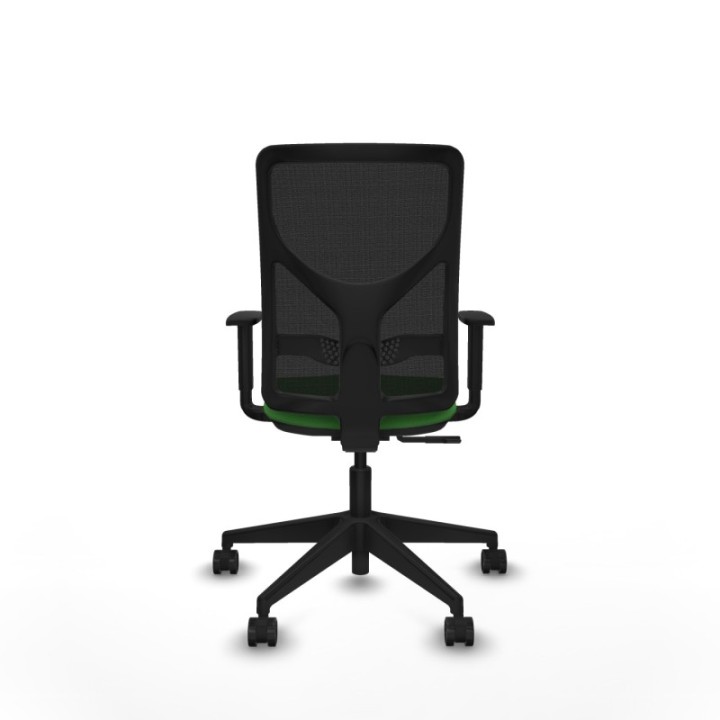 Motilla sincro malla negra bali verde brazos 1D base piramidal  ruedas 65mm nailon