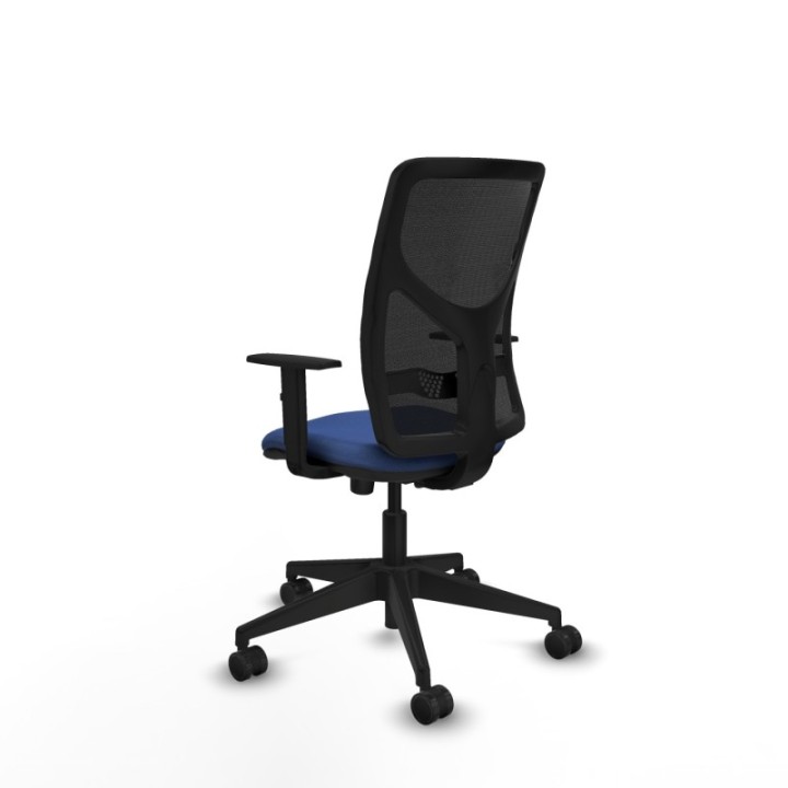 Motilla sincro malla negra bali azul marino brazos 1D base piramidal  ruedas 65mm nailon