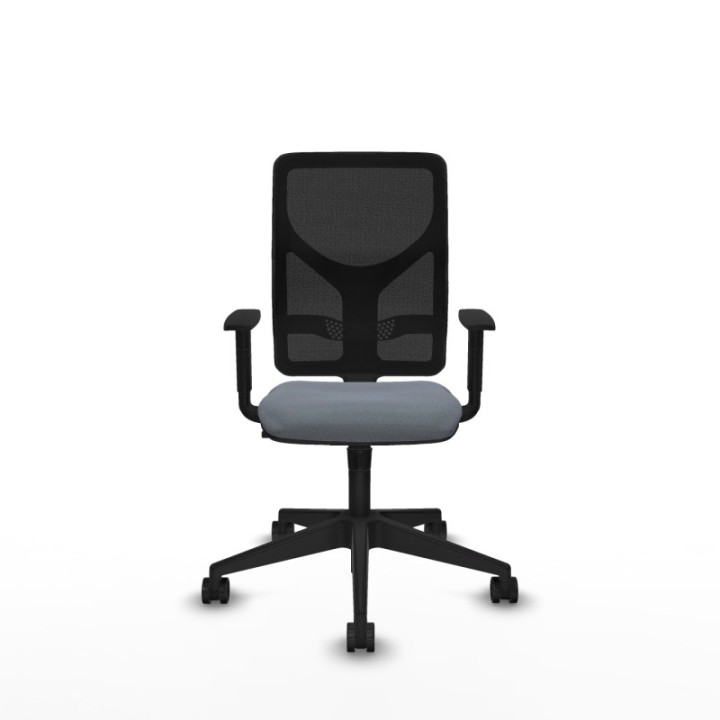 Motilla sincro malla negra bali gris brazos 1D base piramidal  ruedas 65mm nailon