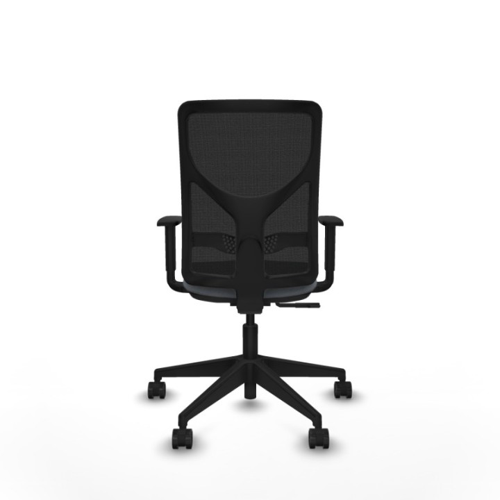 Motilla sincro malla negra bali gris brazos 1D base piramidal  ruedas 65mm nailon