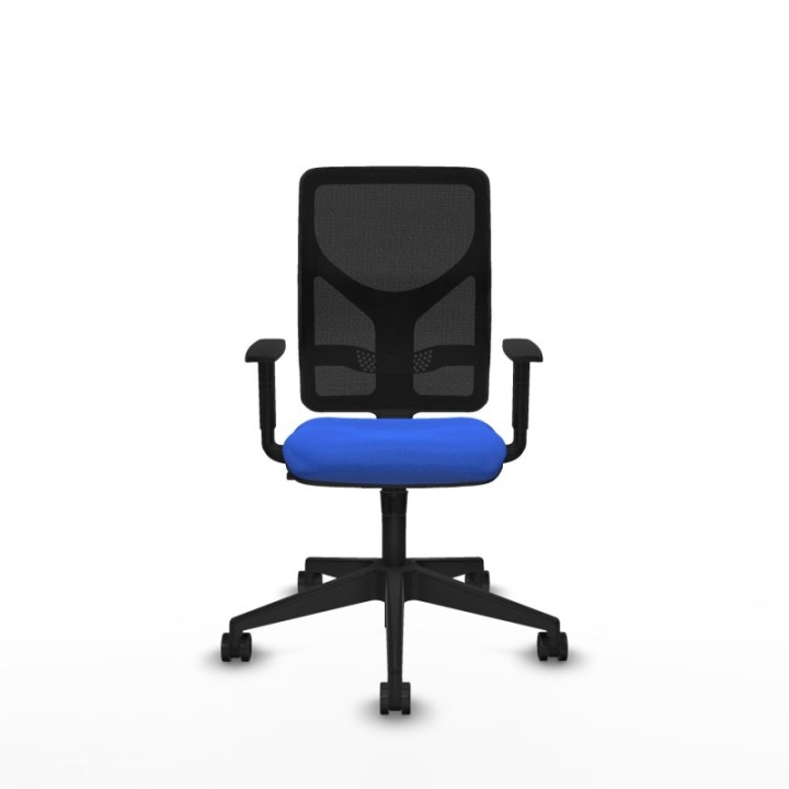 Motilla sincro malla negra bali azul brazos 1D base piramidal  ruedas 65mm nailon