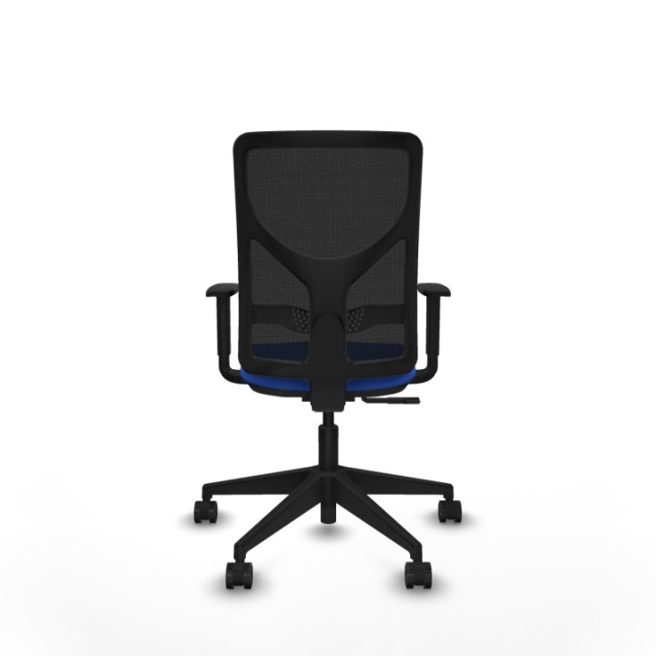 Motilla sincro malla negra bali azul brazos 1D base piramidal  ruedas 65mm nailon