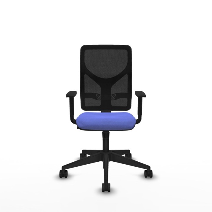 Motilla sincro malla negra bali azul claro brazos 1D base piramidal  ruedas 65mm nailon