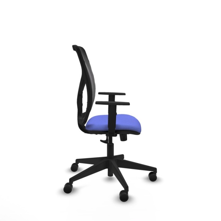 Motilla sincro malla negra bali azul claro brazos 1D base piramidal  ruedas 65mm nailon